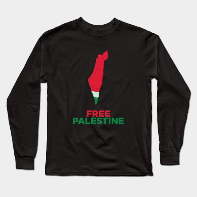 Free Palestine Watermelon Style Long Sleeve T-Shirt by syahrilution